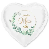 dekoracja na rocznice slubu wesele balon foliowy serce idealny maz bialy 18 hrt