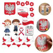 dekoracja na swieto konstytucji 1 2 3 maja dzien flagi ozdoby do powieszenia na gazetce szkolnej