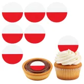 dekoracja na swieto niepodleglosci 11 listopada oplatki na muffinki babeczki flaga polska 6 szt