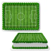 dekoracja na urodziny kibica pilkarza oplatek na tort pilka nozna boisko zielony 21x29 cm