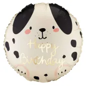 dekoracja prezent na urodziny balon foliowy piesek happy birthday 18 rnd