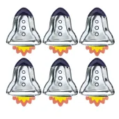 dekoracja stolu na urodziny talerzyki papierowe kosmos rakieta jednorazowe naczynia 6 szt