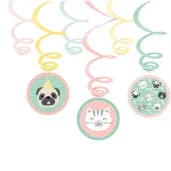 dekoracja wiszaca hello zwierzaki amscan 6 szt