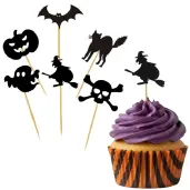 dekoracje do muffinek przekasek na halloween pikery szpilki mix ozdoby 6 szt