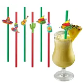 dekoracje do napojow na meksykanskie party slomki papierowe lato w meksyku pikantne x6