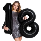 dekoracje na 18 urodziny osiemnastke zestaw balonow xl liczba 18 czarny 39 dgt 2 szt