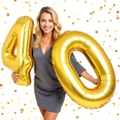 dekoracje na 40 urodziny zestaw balonow liczba 40 zloty 33 dgt 2 elementy