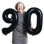 dekoracje na 90 urodziny rocznice zestaw balonow xl liczba 90 czarny 39 dgt 2 szt