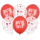 dekoracje na halloween balony plamy krwi youre next do girlandy czerwone krew 12 x6