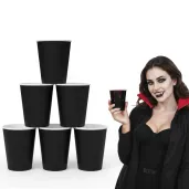 dekoracje stolu na halloween andrzejki kubeczki papierowe classic czarne 250 ml 6 szt