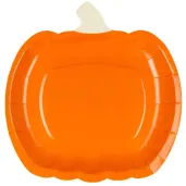 dekoracje stolu na halloween dzien dyni talrzyki papierowe jednorazowe dynia pomaranczowe 23 cm