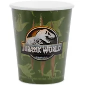 dekoracje stolu na urodziny dino party kubeczki papierowe jurassic world zielone 250ml x6