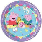 dekoracje stolu zastawa jednorazowa talerzyki papierowe swinka peppa next generation 23 cm x8