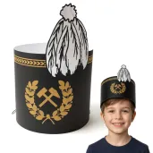 dodatek do stroju na dzien gornika czapka papierowa barborka czako czarna dla dzieci