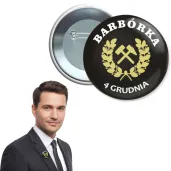 dodatek do stroju na dzien gornika metalowa przypinka barborka czarna pin 56 mm