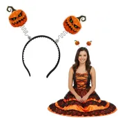dodatek do stroju na halloween opaska do wlosow dynia ze swiecacymi oczami