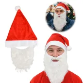 dodatek do stroju na mikolajki boze narodzenie czapka z broda swiety mikolaj