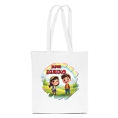 eko torba na zakupy dzien dziecka super dziecko prezent bialy 40x35 cm