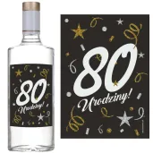 etykieta na butelke 80 urodziny glamour birthday 85x120 mm 5 szt