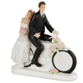 figurka na tort para mloda na motocyklu folat 12 cm