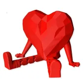 figurka serce z nogami czerwony 6 cm