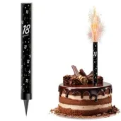 fontanna tortowa 18 urodziny glamour birthday czarny 18 cm