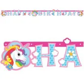 girlanda happy birthday jednorozec amscan 180 cm