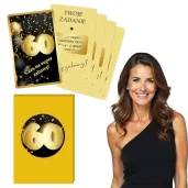 gra towarzyska zabawa na 60 urodziny zdrapki wyzwania karty prezent 8 6x5 4 cm 21 szt