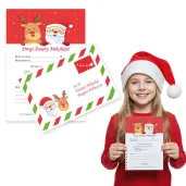 kartka list do mikolaja renifer z mikolajem a5 koperta