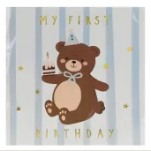 kartka okoliczno ciowa 1 urodziny misiek partydeco 14 x 14 cm