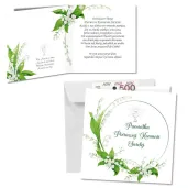 kartka okolicznosciowa konwalie prezent pamiatka na komunie swieta 15x15 cm