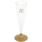 kieliszki jednorazowe 70 urodziny szampan zlote santex 140 ml 6 szt