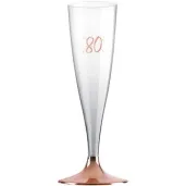 kieliszki jednorazowe 80 urodziny szampan rozowo zlote santex 140ml 6szt