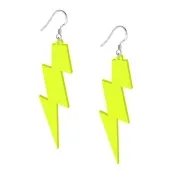kolczyki blyskawice neonowe zolte 20x70 mm