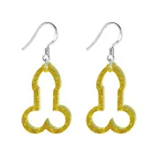 kolczyki peniski zloty brokat 22x33 mm