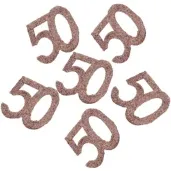 konfetti brokatowa liczba 50 rozowe zloto santex 7 cm 6 szt
