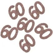 konfetti brokatowa liczba 60 rozowe zloto santex 7 cm 6 szt