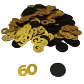 konfetti urodziny cyfra 60 zloto czarny 1 opak