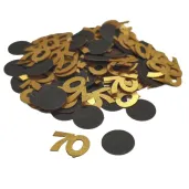 konfetti urodziny cyfra 70 zloto czarny 1 opak