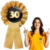 kotylion prezent na 30 urodzinowy zloto czarny w stylu glamour