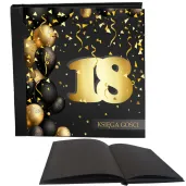 ksiega gosci album pamiatkowy na zdjecia i podpisy 18 urodziny glamour czarne kartki