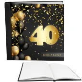 ksiega gosci album pamiatkowy na zdjecia i podpisy 40 urodziny glamour dekoracja