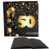 ksiega gosci album pamiatkowy na zdjecia i podpisy 50 urodziny glamour czarne kartki