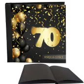 ksiega gosci album pamiatkowy na zdjecia i podpisy 70 urodziny glamour czarne kartki