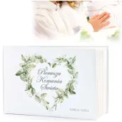 ksiega gosci komunia swieta eukaliptusowe serce 31x22 cm