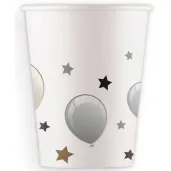 kubeczki papierowe baloniki i gwiazdki bialy procos 200 ml 8 szt