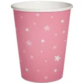 kubeczki papierowe gwiazdki rozowe paw 250 ml 10 szt