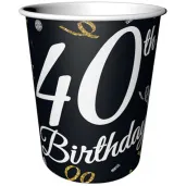 kubeczki papierowe happy birthday 40 urodziny b c czarny godan 200 ml 6 szt
