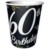 kubeczki papierowe happy birthday 60 urodziny b c czarny godan 200 ml 6 szt