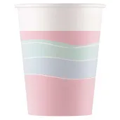 kubeczki papierowe pastelowe fale elegant party procos 200 ml 8 szt
